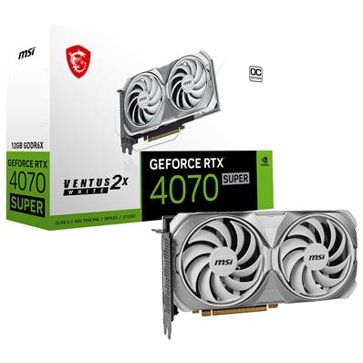 PCI-E16X , MSI , Nvidia GEFORCE RTX4070S SUPER - 12Go - VENTUS 2X - White