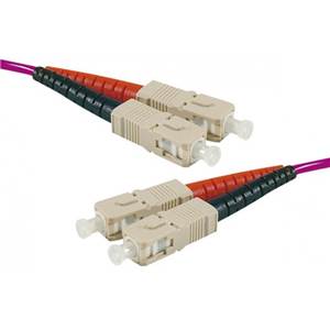 Cable Fibre Optique - Duplex OM3 - SC-UPC/SC-UPC - 10m - Violet