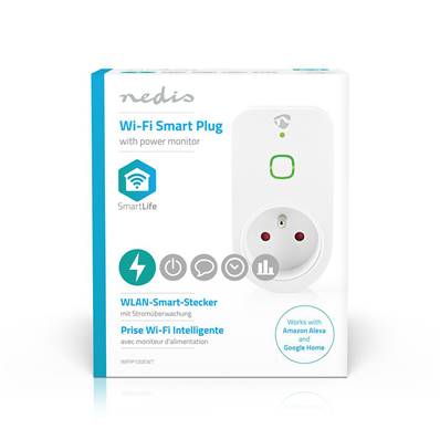 Prise de courant intelligente WIFI - NEDIS - WIFIP120EWT - Compatible Google Home et Alexa