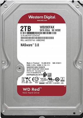 Disque Dur 2 To - WESTERN DIGITAL - Red - Format 3' 1/2