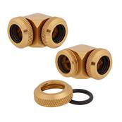 Pack de 2 Embouts 12mm - CORSAIR - Hydro X Series XF - 90 Degree - Or ( Gold ) - ( CX-9052023-WW )