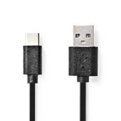 Cable USB 2.0 type C - 2.00m - NEDIS - CCGP60600BK20