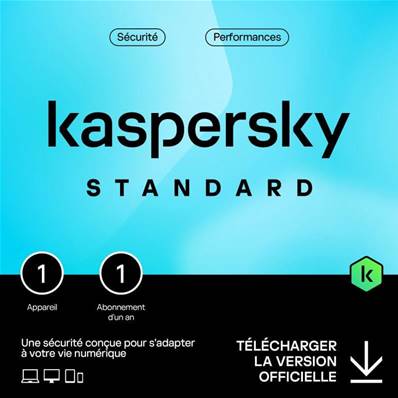 Antivirus - Kaspersky - Standard 2023 - 3 Utilisateurs - 1 an