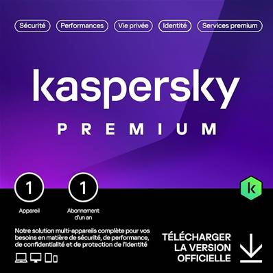 Antivirus - Kaspersky - Premium 2023 - 1 Utilisateur - 1 an