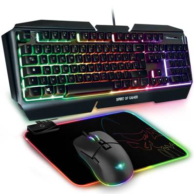 Pack Clavier + Souris + Tapis RGB - SPIRIT OF GAMER - ULTIMATE 500