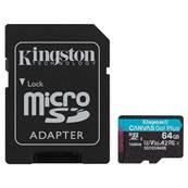 Mémoire MicroSD - KINGSTON - Canvas Go Plus - 64Go - 170 Mo/sec
