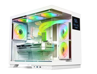 Boitier Tour Panoramique - Spirit of Gamer - SPARK - Blanc - 6 Ventilateurs