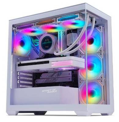 Boitier Tour Panoramique - Spirit of Gamer - SPARK - Blanc - 6 Ventilateurs