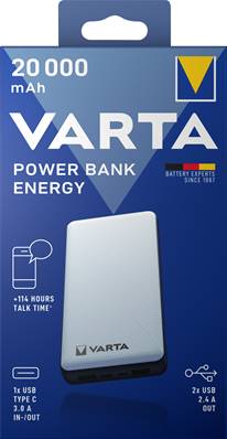 Batterie de secours externe USB - VARTA - 20000 mAh - Power Bank