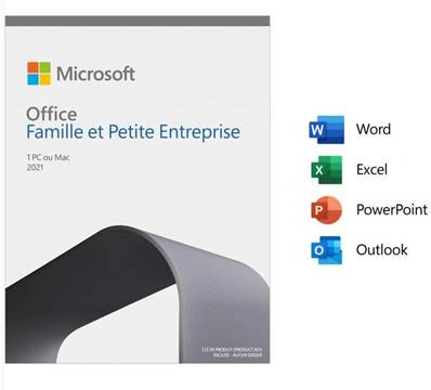 Microsoft Office Famille et PME 2021 - Licence 1 Utilisateur - Licence Numérique
