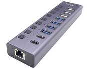 I-TEC HUB USB 9 Ports - USB-C vers 3xUSB2.0, 4xUSB3.0, 2xUSB-C 3.2 et LAN - 60W - CACHARGEHUB9LAN