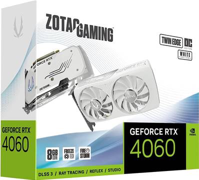 PCI-E16X , ZOTAC , Nvidia GEFORCE RTX4060 - 8Go - TWIN EDGE WHITE