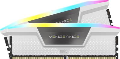 DDR5 - CORSAIR - 32Go ( 2 x 16Go ) - 6000MHz - VENGEANCE RGB - BLANCHE
