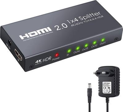 Repartiteur Splitter HDMI - ASWO - 1 entrée / 4 sorties - 1.4V - 8925025